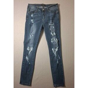 Judy Blue Distressed Skinny Fit Jeans Ripped Denim Medium Wash Size 11/30